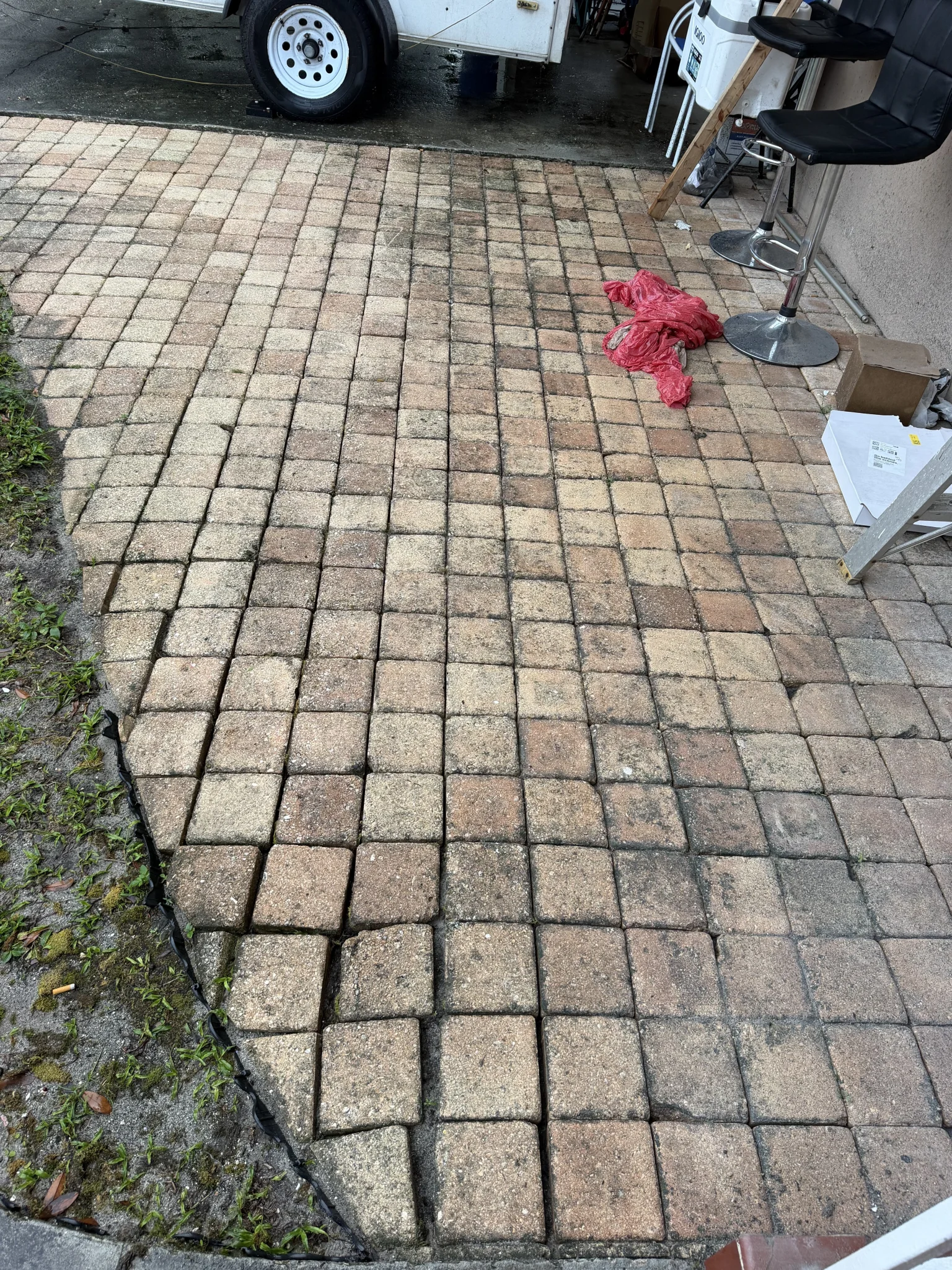Cleaned paver surface at the same project